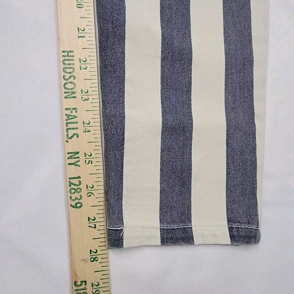 Vince Camuto Jeans Womens 2 Striped Navy White Five Pocket Skinny Retro Preppy - Picture 11 of 16